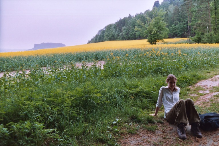Naomi in a field near the Pfaffenstein